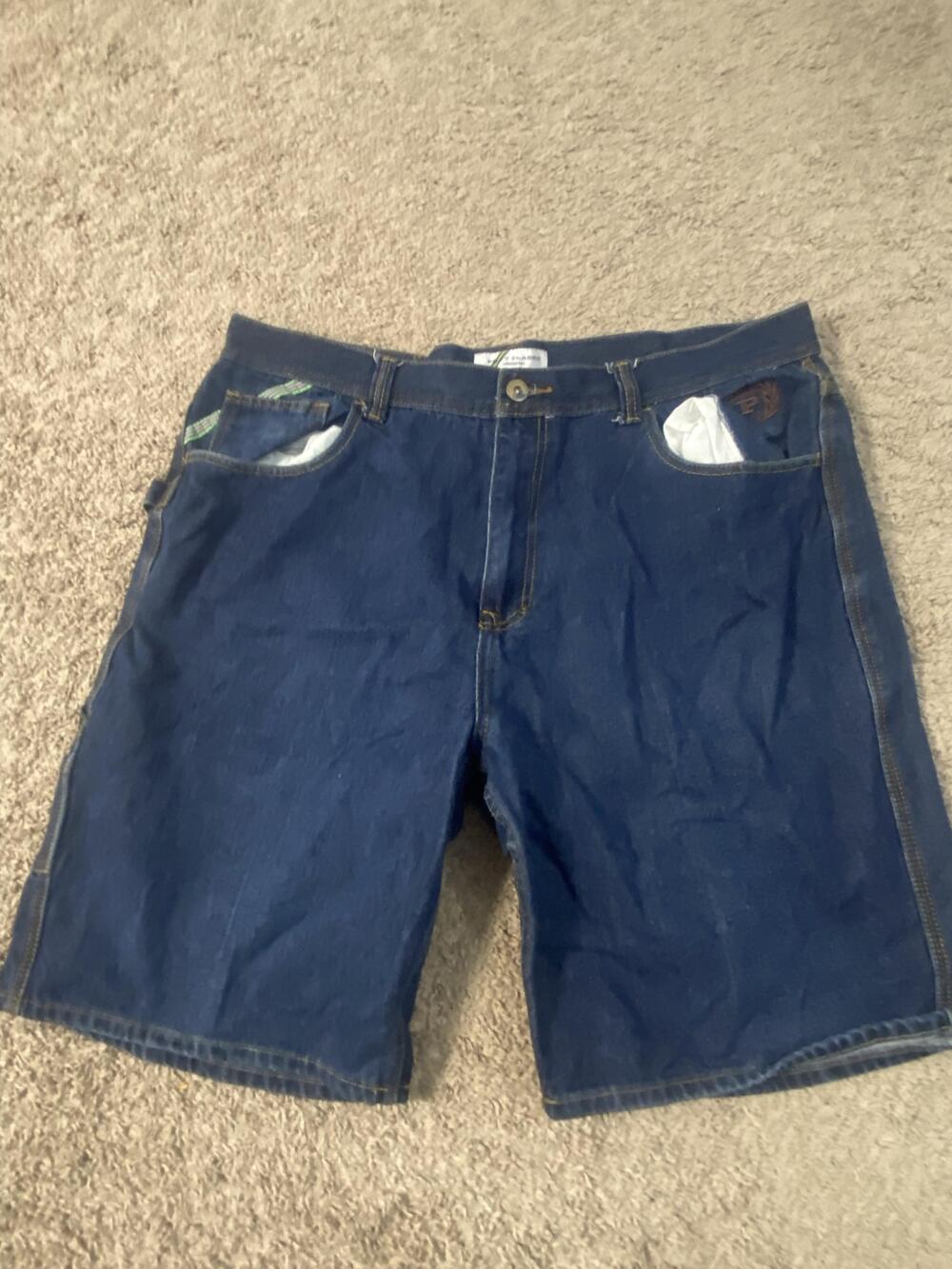 Phat Classic Shorts Mens 42 Denim Carpenter Workwear Relaxed Fit Embroidered